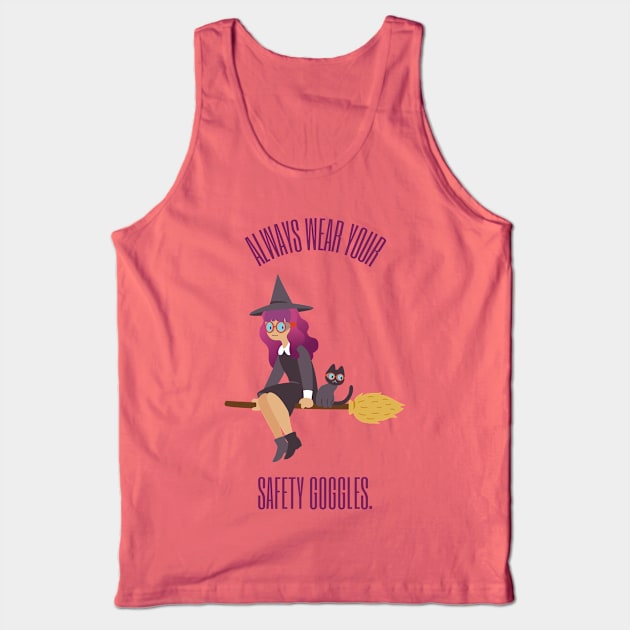 Halloween Witch Student and Cat Familiar Tank Top by Alaskan Skald